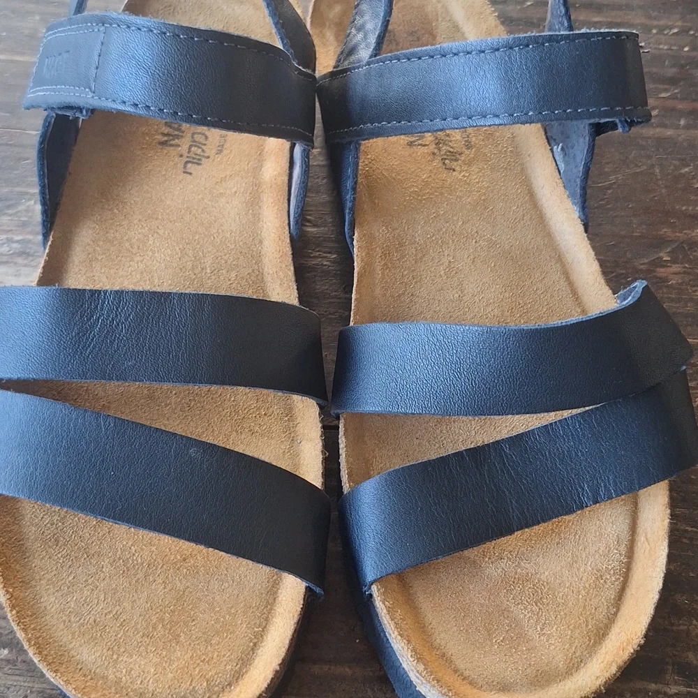 Naot Black Leather Slide Sandal - Picture 2 of 6